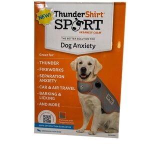 ThunderShirt Sport Anxiety Vest Dog Small Platinum Grey NIB Wrap Fireworks